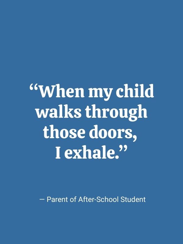 When my child walks through those doors I exhale